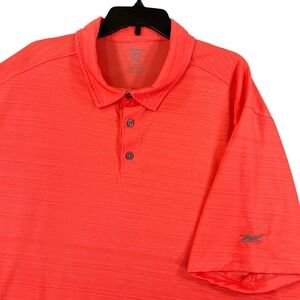 Reebok Speedwick Golf Polo Mens 3XL Orange Space Dye Short Sleeve